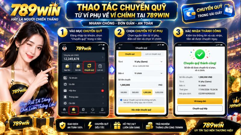 Hướng Dẫn Rút Tiền 789win Về Ngân Hàng Trong 3 Phút 2026 - QEXIN.INFO